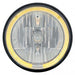 7" Crystal Headlight with Amber LED Halo Ring Headlamp with 9007 Halogen Bulb, Sold Individually