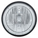 7" Crystal Headlight with Amber LED Halo Ring Headlamp with 9007 Halogen Bulb, Sold Individually, Angle 2