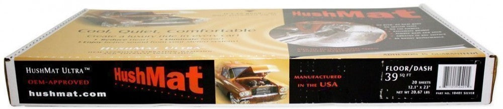 HushMat Heat and Sound Deadening Floor and Dash Kit, Silver Ultra 20 Piece Damping Pads, Angle 3