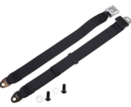 Starburst Push Button Lap Belts, Stainless Buckle Seat Belt with a Starburst Button, Choice Webbing Color, Each