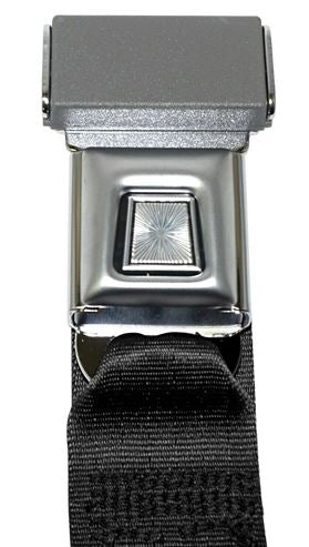 Starburst Push Button Lap Belts, Stainless Buckle Seat Belt with a Starburst Button, Choice Webbing Color, Each, Angle 2