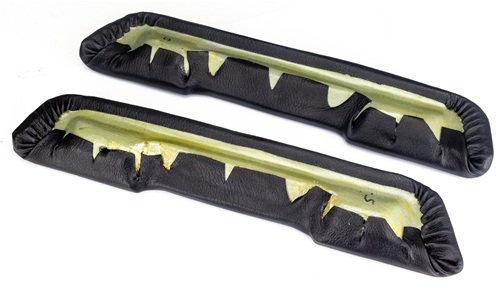 1968 - 1969 Premium Quality Vinyl Wrapped Black Chevelle Door Panel Arm Rest Pads, Sold in a Matching Pair Only, Angle 4