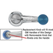 the new Chevelle and Nova Replacement RED Window Crank Knobs, Pair, Angle 2