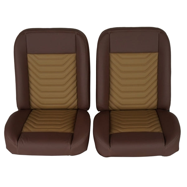 1966 - 1972 Chevelle Low Back Bucket Sport Mod I Seat Set, Vinyl, Wide, Angle 9