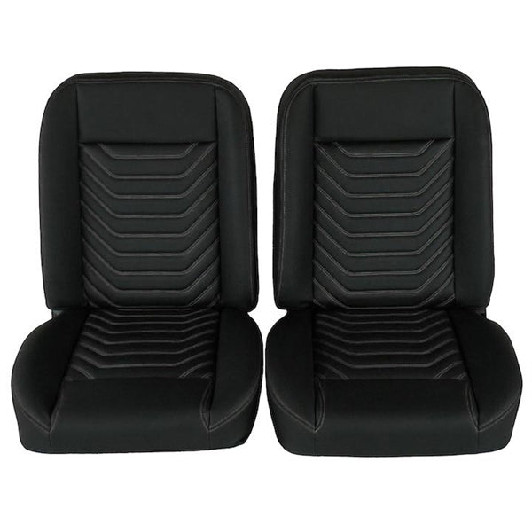 1966 - 1972 Chevelle Low Back Bucket Sport Mod I Seat Set, Vinyl, Wide, Angle 3