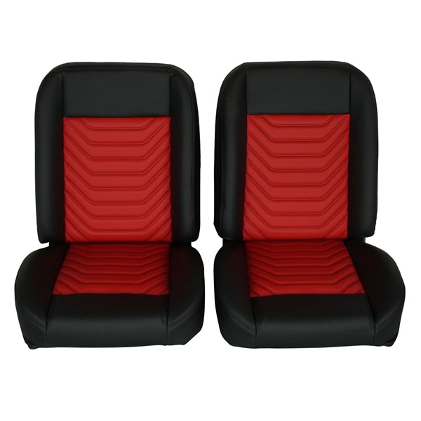 1966 - 1972 Chevelle Low Back Bucket Sport Mod I Seat Set, Vinyl, Wide, Angle 4