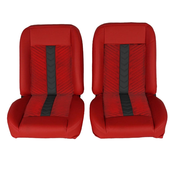 1966 - 1972 Chevelle Low Back Bucket Sport Mod II Seat Set, Vinyl, Narrow, Angle 9