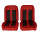 1966 - 1972 Chevelle Low Back Bucket Sport Mod II Seat Set, Vinyl, Narrow, Angle 10