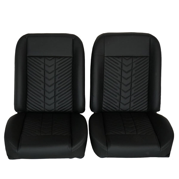 1966 - 1972 Chevelle Low Back Bucket Sport Mod II Seat Set, Vinyl, Narrow