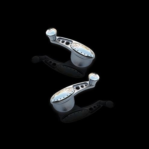 1966 - 1972 Chevelle / Nova Custom Chrome Window Cranks Set, 3-3/4 Inch, Pair, Angle 2