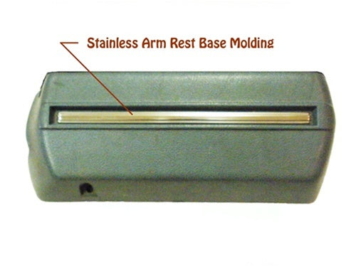 1968 Door Panel Arm Rest Base Center Chrome Stainless Moldings, Pair