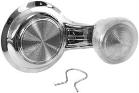 1968 Chevelle VENT WINDOW Crank Handle, SHORTIE Single Bar Solid, Chrome with Clear Knob