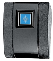 1968 - 1972 Rear Standard Seat Belt with Blue and Silver Starburst Push Button, Each, Angle 2