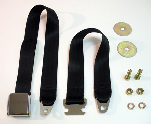 Chrome Lift Latch Replacement Seat Belt with Hardware, Choice of Color, Each