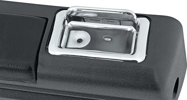 Rear Arm Rest Assemblies, With Ash Trays, Pads and Center Chrome Trims, Pair, Angle 2