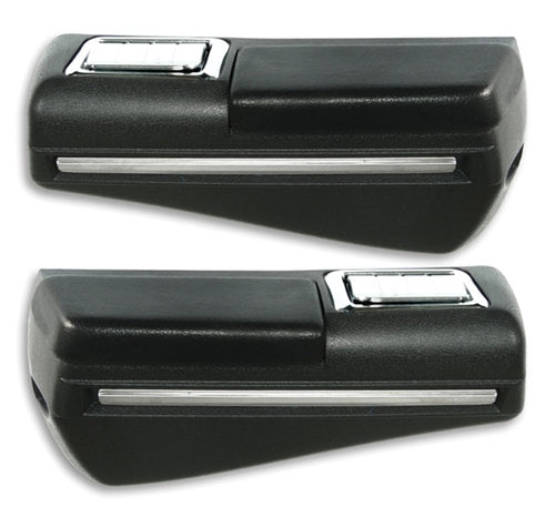Rear Arm Rest Assemblies, With Ash Trays, Pads and Center Chrome Trims, Pair, Angle 4