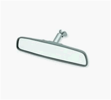 Interior Rear View Mirror Assembly, Stainless Steel Backing with Arm, Angle 3