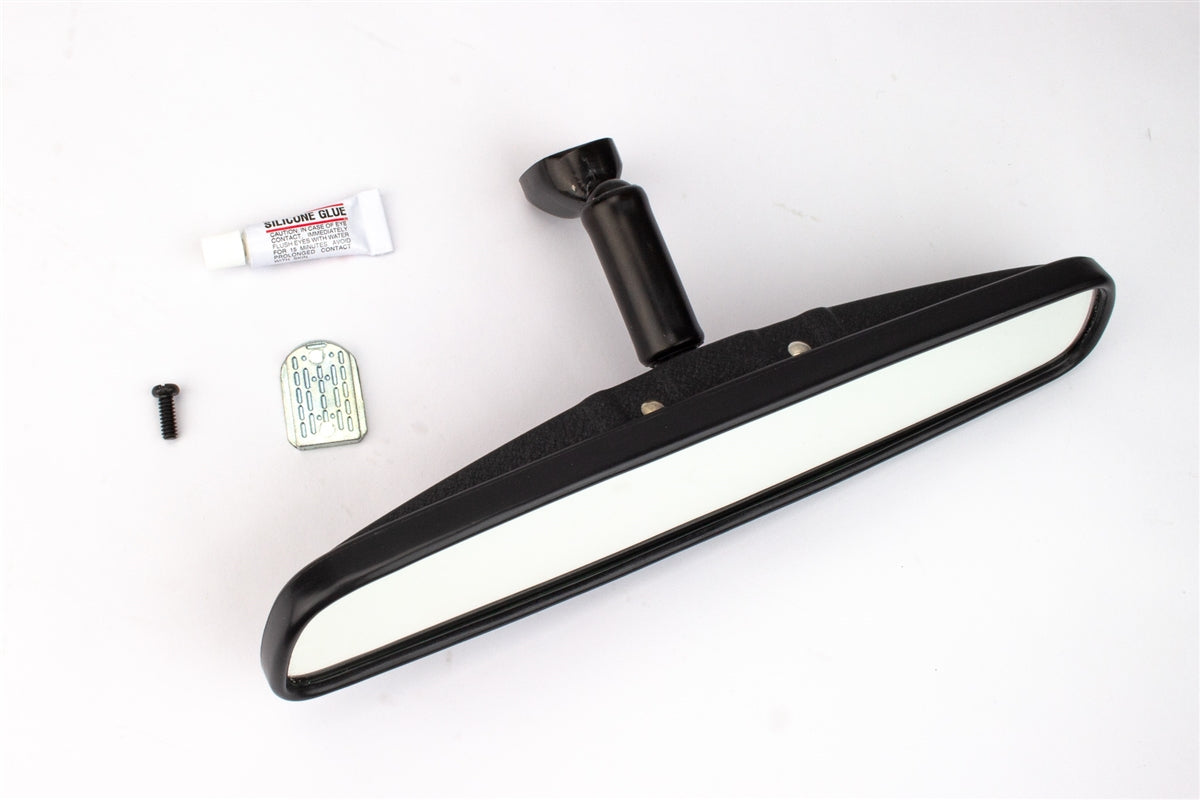 Interior Rear View Mirror Assembly, Black with Mounting Arm