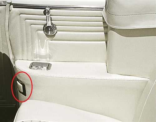 1964 - 1972 Chevelle Rear Armrest Courtesy Light Lens, Convertible, Each, Angle 2