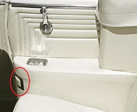 a 1964 - 1972 Chevelle Convertible Rear Armrest Courtesy Light Assembly, Each, Angle 3