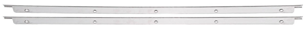 1964 - 1967 Chevelle Upper Top Door Panel Chrome Trim Retainer Moldings, Pair, Angle 2