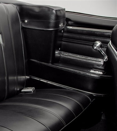 1965 - 1967 Chevelle Convertible Rear Arm Rest Cover Material, 4 Piece Set, Angle 3