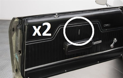 1970 - 1972 Chevelle Door Panel Medallions, Pair, Angle 2