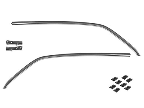 1966 - 1967 Chevelle Headliner Side Trim Moldings With Clips, 2 Door Hardtop, Pair