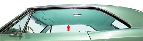 1966 - 1967 Chevelle Headliner Side Trim Moldings With Clips, 2 Door Hardtop, Pair, Angle 2