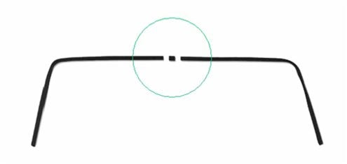1966 - 1967 Chevelle Interior Rear Headliner Trim Molding Clip, Rear Center, Angle 2