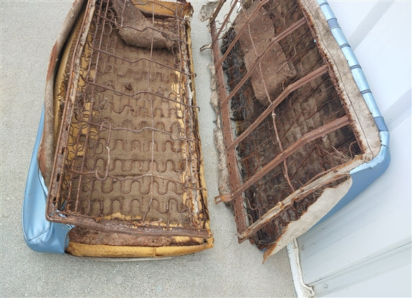 1965 - 1967 Chevelle Convertible Rear Back Seat, Original GM Used, Angle 18