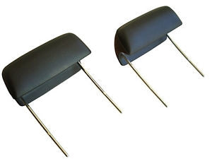 1969 Headrest Assemblies for Bucket Seats, Black Pair