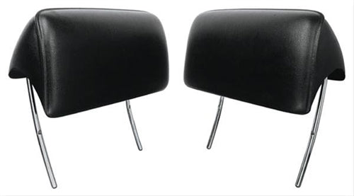 1966 - 1967 Chevelle Headrest Assemblies, Black Pair