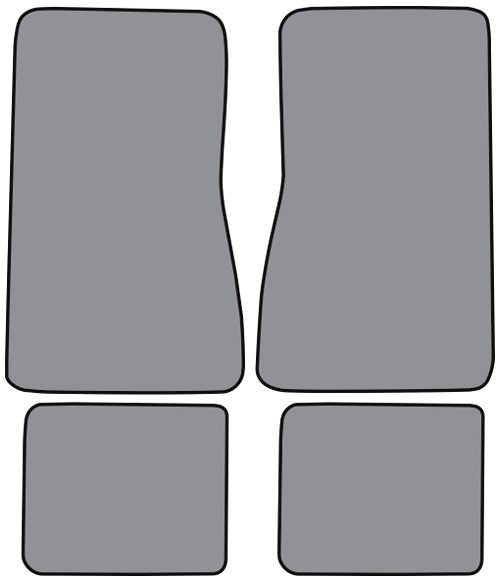 the 1968 - 1974 Chevy Nova Front and Rear 80/20 Loop Carpeted with Grippers Floor Mats Set, Angle 3