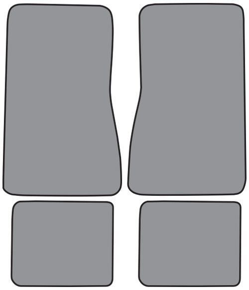 a 1968 - 1972 Chevy Nova Custom Embroidered Carpeted Floor Mats Set with Choice of Logos and Colors, 4 Piece, Angle 3