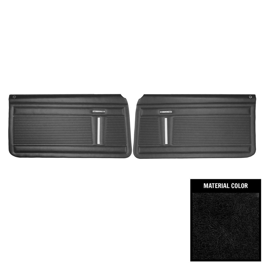 1968 Nova Door Panels Set, Standard Interior, Front, Pre-Assembled, Pair, Angle 2