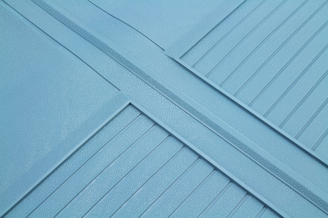 1973 - 1981 Chevelle, Malibu, or Nova Floor Mats Set, Original GM Style, Light Medium Blue, Angle 3