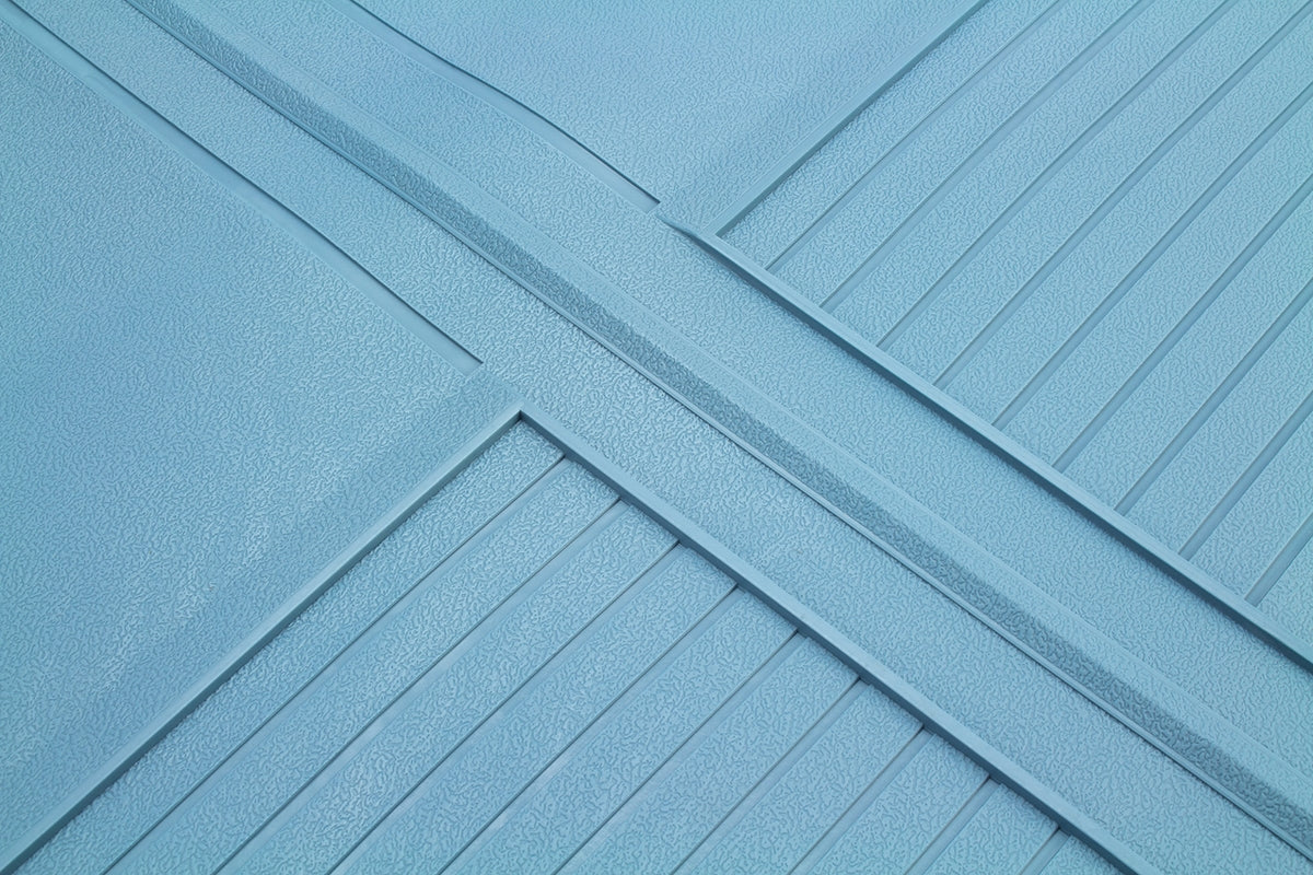 1973 - 1981 Chevelle, Malibu, or Nova Floor Mats Set, Original GM Style, Light Medium Blue, Angle 3