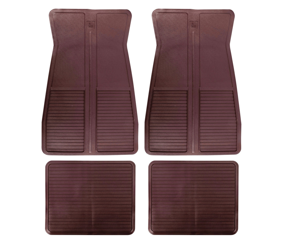 1973 - 1981 Chevelle, Malibu, or Nova Floor Mats Set, Original GM Style, Dark Red