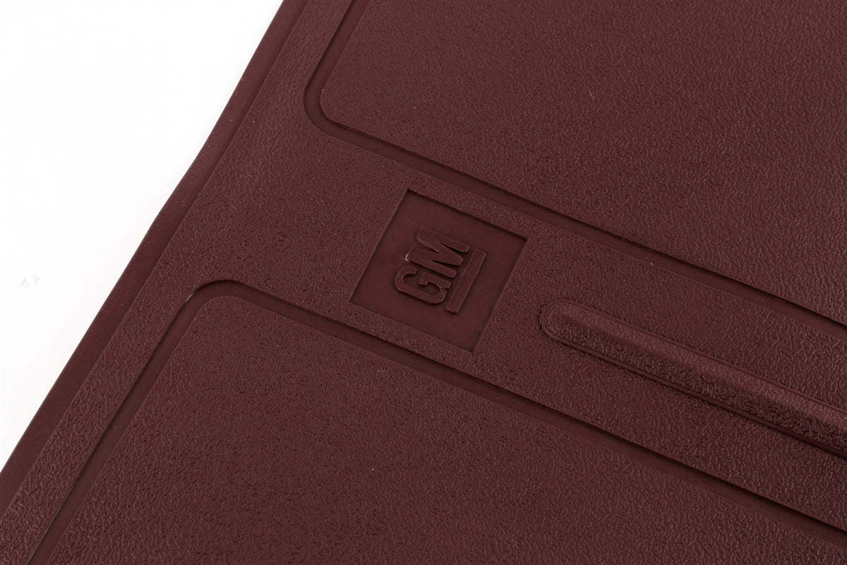 1973 - 1981 Chevelle, Malibu, or Nova Floor Mats Set, Original GM Style, Dark Red, Angle 2