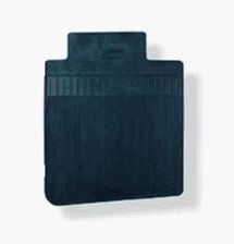 1968 - 1972 Nova Floor Mats Set, Front and Rear, Rubber with Grippers, Dark Blue with Bowtie, OE Style, Angle 2