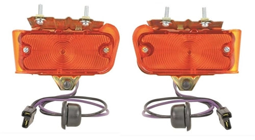 1967 Chevelle AMBER Park Light Assemblies, PAIR