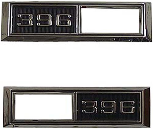 1968 - 1969 Marker Light Bezel Emblems, 396 Pair