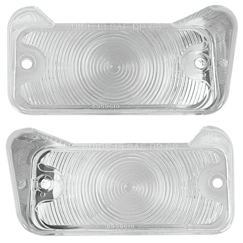 1968 Chevelle Park Light Lenses, Clear, Pair