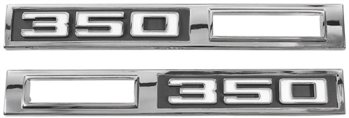 1969 Chevelle Marker Light Bezel 350 Emblems, Pair