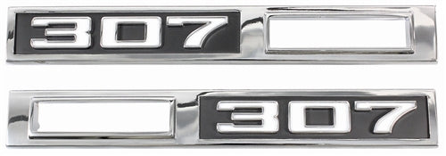 1969 Chevelle Marker Light Bezel 307 Emblems, Pair