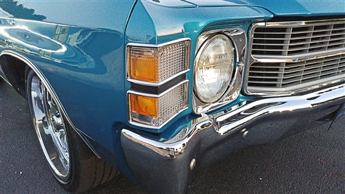 1971 Chevelle Parking Light Chrome Bezel, Right Hand, Angle 2