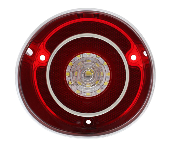 1971 Chevelle CUSTOM Plug and Play LED Backup Light Lens Assembly, With Inner Stainless Trim, Pair, Angle 2