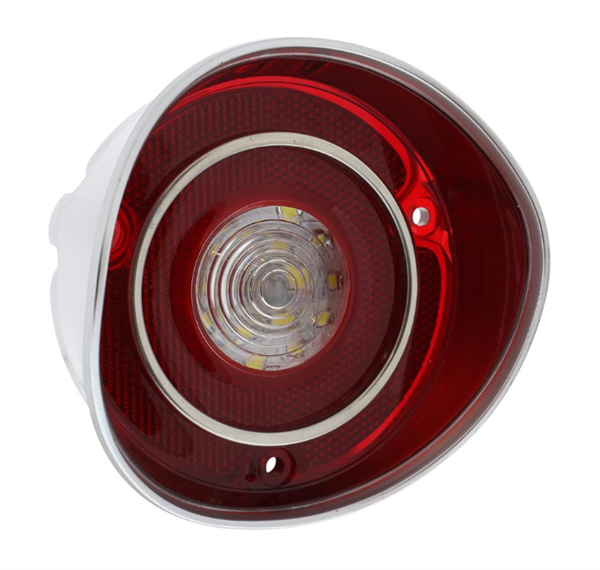 1971 Chevelle CUSTOM Plug and Play LED Backup Light Lens Assembly, With Inner Stainless Trim, Pair, Angle 3
