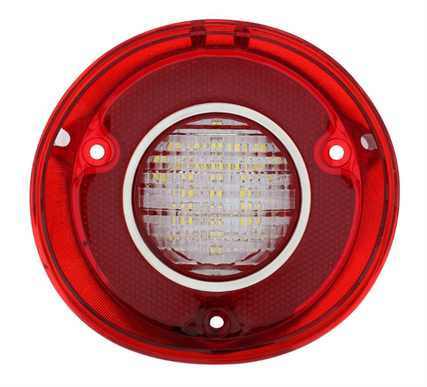 1972 Chevelle CUSTOM Plug and Play LED Backup Light Lens Assembly, With Inner Stainless Trim, Pair, Angle 2